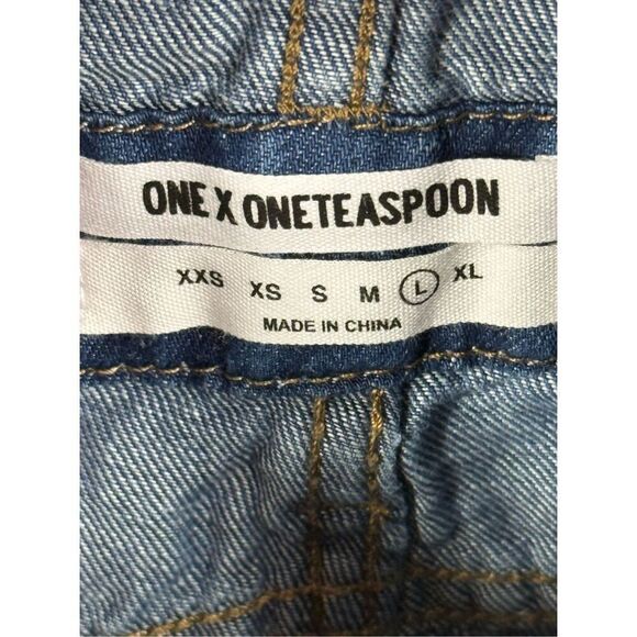 One X Oneteaspoon Starr Issue Light Wash Denim Overall Dress Size Large NWT - Picture 7 of 12